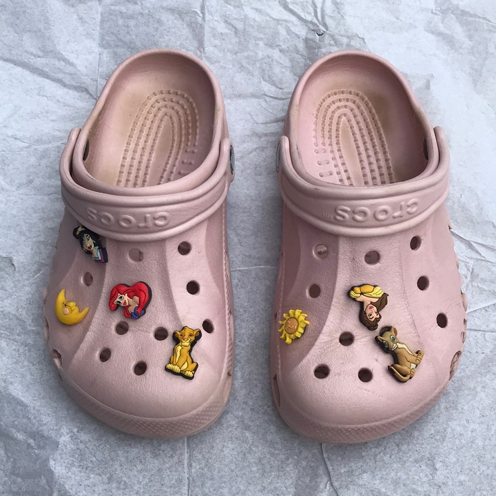Pink crocs with Disney detail